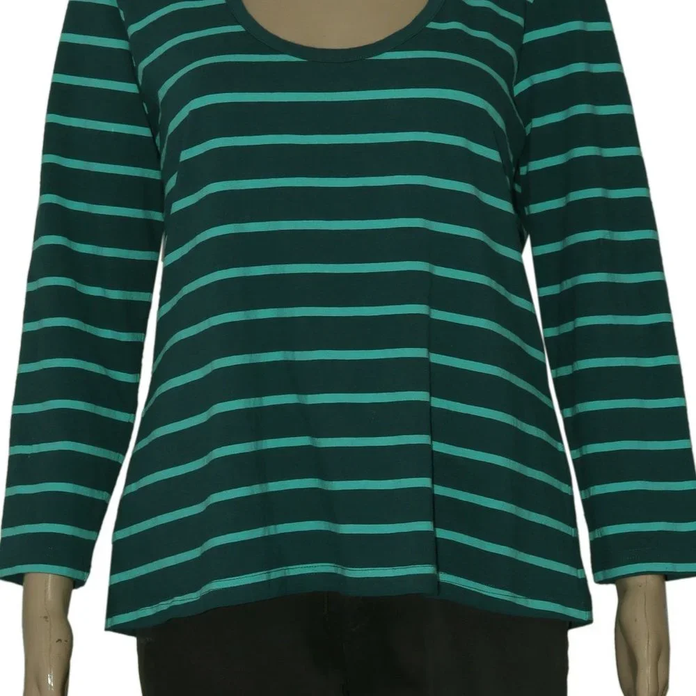 Anthropologie Daily Practice Scoop Neck Tee Striped Top L